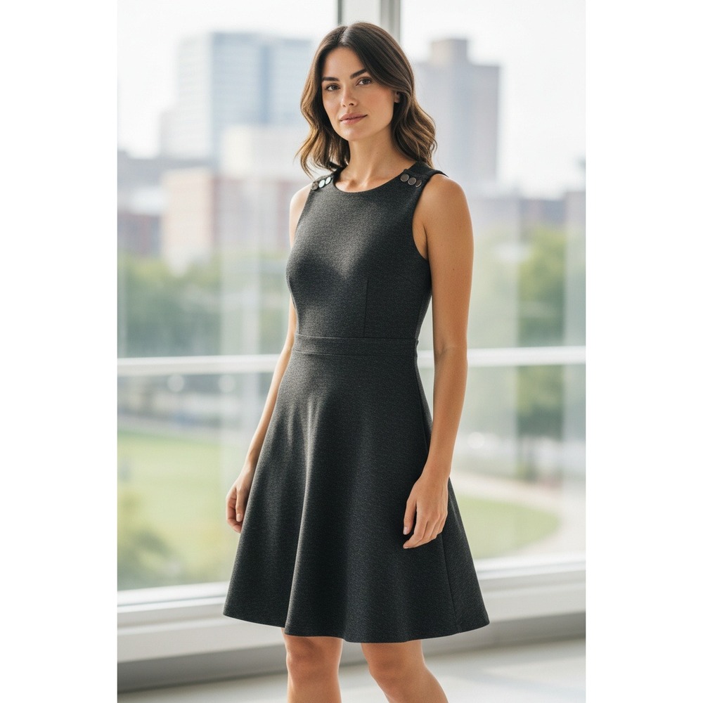 LOFT Women's Black Sleeveless Fit Flare Dress‎ Size 0